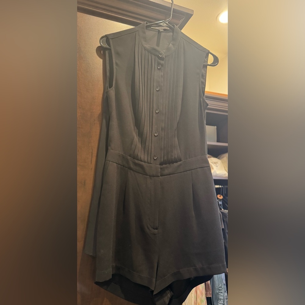 BCBGMaxAzria Black Button-Front Jumpsuit